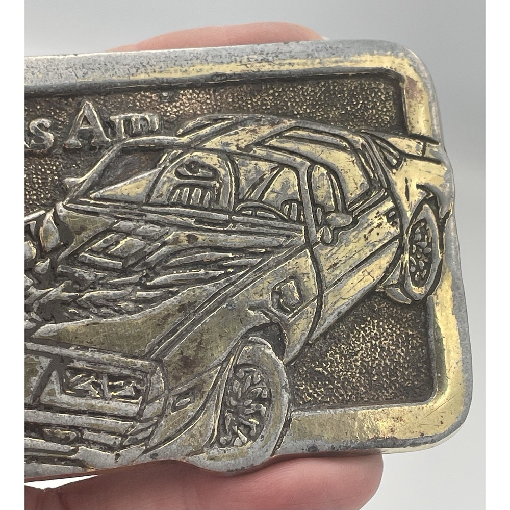 Trans-Am Pontiac Firebird Muscle Car Collectors Vintage Brass Belt Buckle 123 - Picture 4 of 12